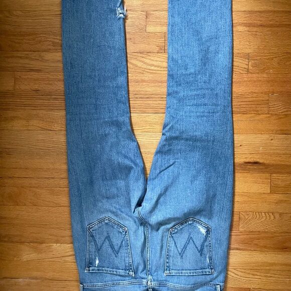 MOTHER The Mid Rise Dazzler Ankle Cut & Paste Womens Blue Jeans size 30 - Picture 8 of 10